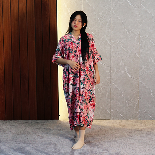 Daster Serut Kerah V Motif Kekinian Busui Friendly – Batik Putri Laila